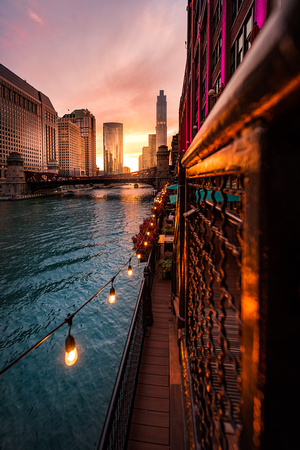 Chicago River at Sunset